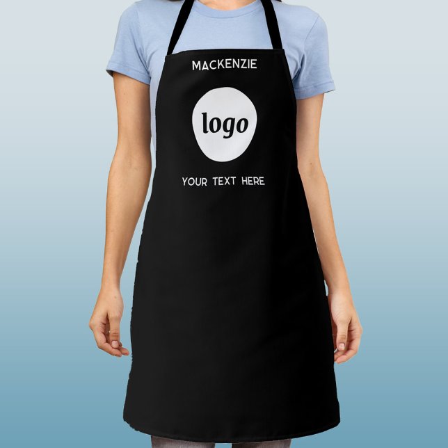 Simple Logo With Text Business Apron (Logo name and text custom business promotional or uniform apron)
