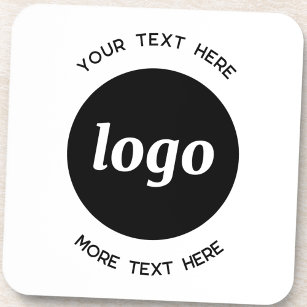 Simple Logo With Text Business Beverage Coaster