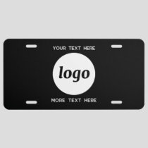 Simple Logo With Text Business Black License Plate