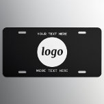 Simple Logo With Text Business Black License Plate