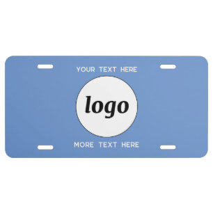 Simple Logo With Text Business Blue License Plate