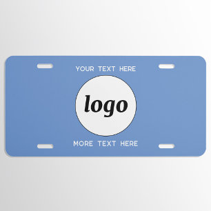 Simple Logo With Text Business Blue License Plate