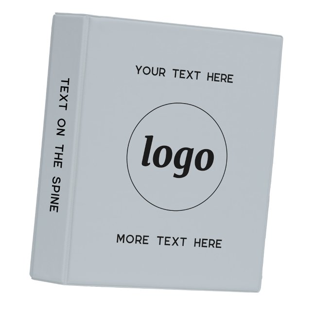 Simple Logo With Text Business Blue Mini Binder (Logo with custom text light dusty powder blue business promotional branded mini binder)
