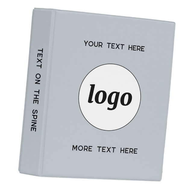 Simple Logo With Text Business Blue Mini Binder (Logo and custom text professional business promotional 3 ring binder)