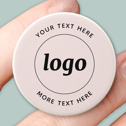 Simple Logo With Text Business Blush Pink PopSocket