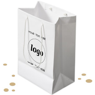 Simple Logo With Text Business Branding Medium Gift Bag