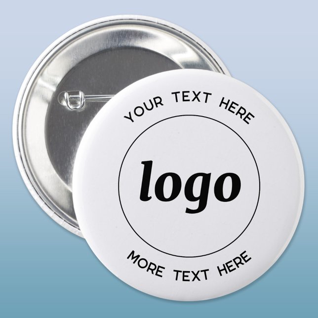 Simple Logo With Text Business Button (Logo and custom text business promotional button)