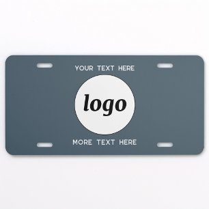 Simple Logo With Text Business Charcoal Gray License Plate