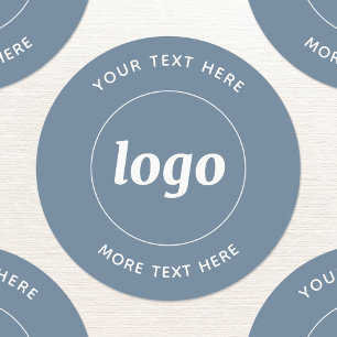 Simple Logo With Text Business Dusty Blue Labels