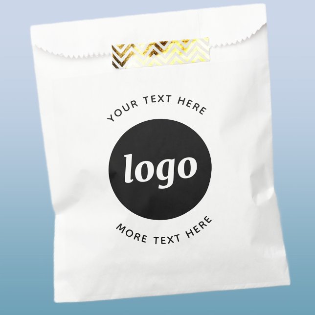Simple Logo With Text Business Favor Bag (Logo with text business promotional paper bag)