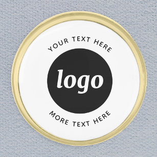 Simple Logo With Text Business Gold Finish Lapel Pin