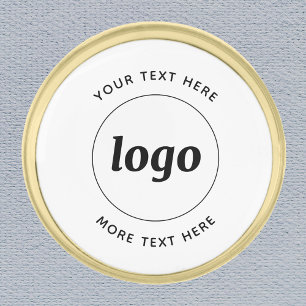 Simple Logo With Text Business Gold Finish Lapel Pin
