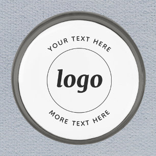 Simple Logo With Text Business Gunmetal Finish Lapel Pin