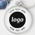 Simple Logo With Text Business Keychain<br><div class="desc">Add your own logo and choice of text to this design.  Remove the top or lower text if you prefer.  Minimalist and professional.  Great for employee branding,  or as a promotional product for your clients and customers.</div>
