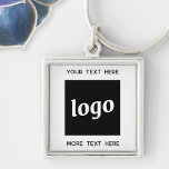 Simple Logo With Text Business Keychain<br><div class="desc">Add your own logo and choice of text to this design.  Minimalist and professional.  Great for employee branding,  or as a promotional product for your clients and customers.</div>
