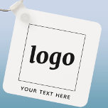 Simple Logo With Text Business Keychain<br><div class="desc">Add your own logo and choice of text to this design.  Remove the text if you prefer.  Minimalist and professional.  Great for employee branding,  or as a promotional product for your clients and customers.</div>