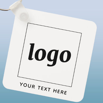 Simple Logo With Text Business Keychain by Squirrell at Zazzle