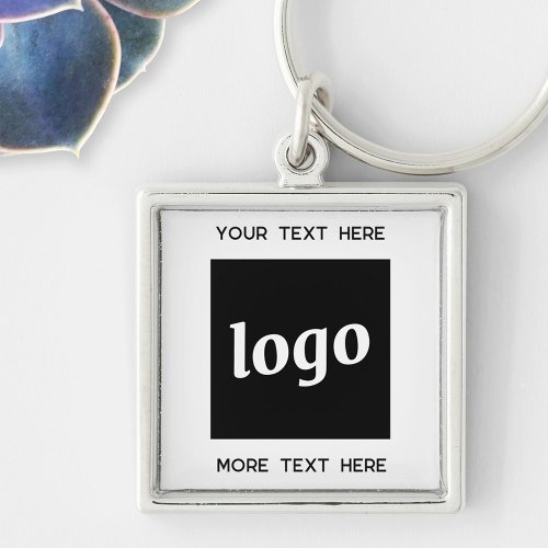 Simple Logo With Text Business Keychain