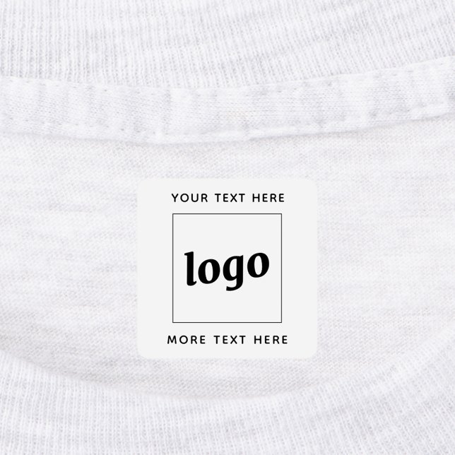 Simple Logo With Text Business Labels (Simple logo with custom text business branding promotional clothing label)