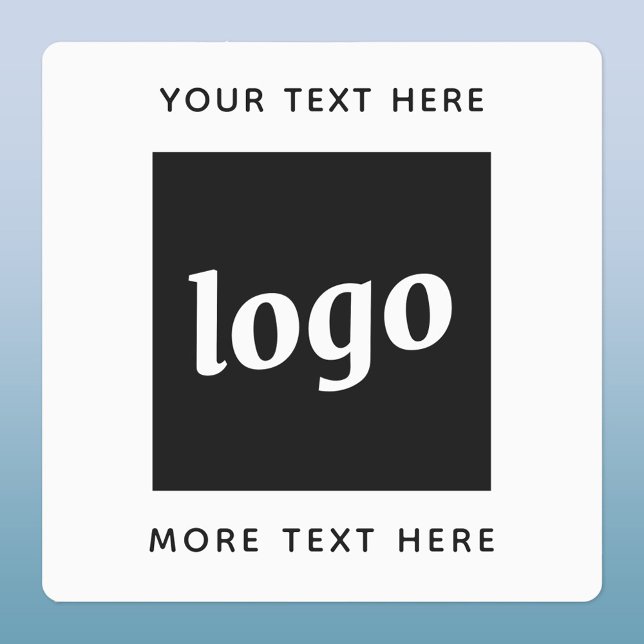 Simple Logo With Text Business Labels (Logo with custom text business promotional sticker)