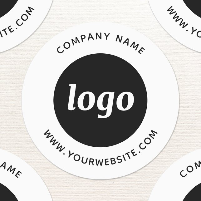 Simple Logo With Text Business Labels (Simple logo with custom text business branding promotional stickers)