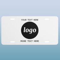 Simple Logo With Text Business License Plate