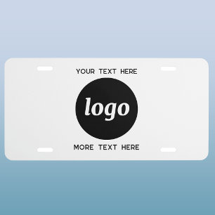 Simple Logo With Text Business License Plate