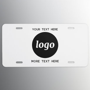 Simple Logo With Text Business License Plate