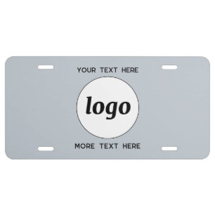 Simple Logo With Text Business Light Blue License Plate