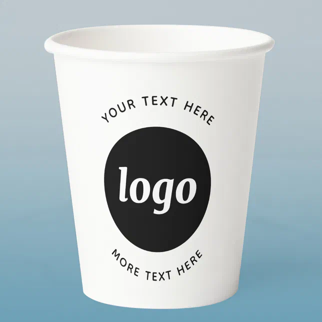 Simple Logo With Text Business Paper Cups | Zazzle