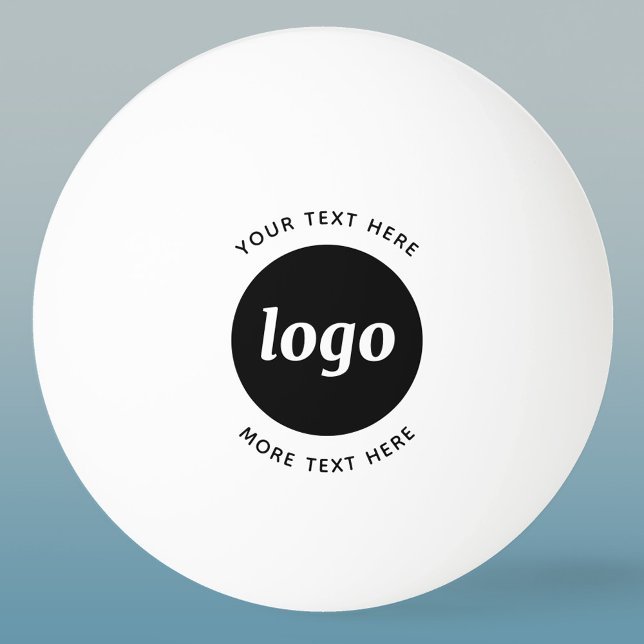 Simple Logo With Text Business Ping Pong Ball (Logo with text business promotional ping pong ball)