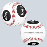 Simple Logo with Text Business Promotional Baseball<br><div class="desc">Add your own logo and choice of text,  for example company name,  website or email to this minimalist design. Professional and ideal for staff and employees,  customer and clients as a promotional giveaway at a trade show or corporate event,  or as sponsorship to raise branding awareness.</div>