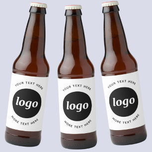 Simple Logo With Text Business Promotional Beer Bottle Label