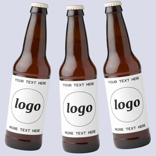 Simple Logo With Text Business Promotional Beer Bottle Label