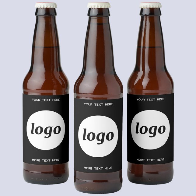 Simple Logo With Text Business Promotional Beer Bottle Label (Simple logo with custom text business branding promotional bottle label)