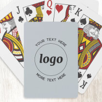 Simple Logo With Text Business Promotional Blue Poker Cards