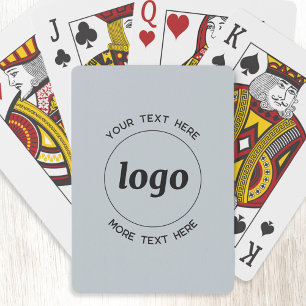Simple Logo With Text Business Promotional Blue Poker Cards