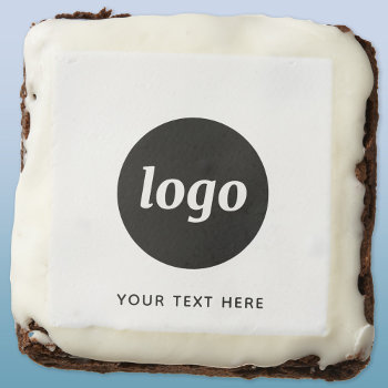 Simple Logo With Text Business Promotional Brownie by Squirrell at Zazzle