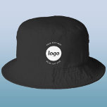 Simple Logo With Text Business Promotional Bucket Hat<br><div class="desc">Add your own logo and choice of text to this design. Remove the top or lower text if you prefer. Minimalist and professional. Great for staff and employee uniform branding, or as a promotional product to sell or give away for your clients and customers. Perfect for a trade show or...</div>