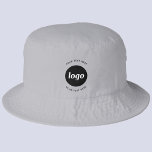 Simple Logo With Text Business Promotional Bucket Hat<br><div class="desc">Add your own logo and choice of text to this design. Remove the top or lower text if you prefer. Minimalist and professional. Great for staff and employee uniform branding, or as a promotional product to sell or give away for your clients and customers. Perfect for a trade show or...</div>