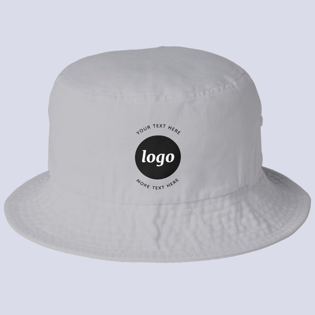Simple Logo With Text Business Promotional Bucket Hat (Simple logo with custom text business branding promotional hat )