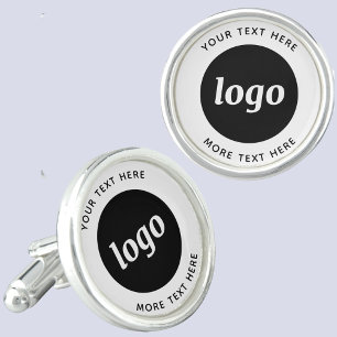 Simple Logo With Text Business Promotional Cufflinks