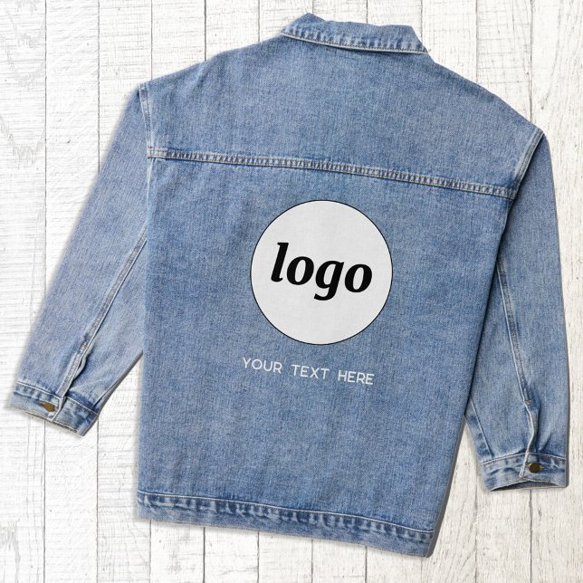 Simple Logo with Text Business Promotional Denim Jacket (Simple logo with custom text business promotional branding denim jacket)