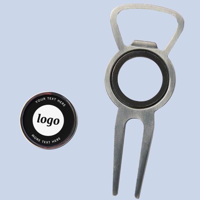 Simple Logo With Text Business Promotional Divot Tool (Simple logo with custom text golf divot tool bottle opener with marker)