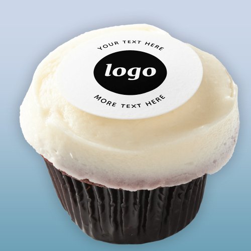 Simple Logo With Text Business Promotional Edible Frosting Rounds