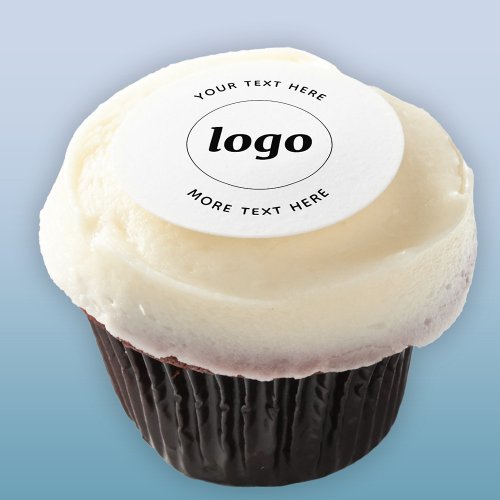 Simple Logo With Text Business Promotional Edible Frosting Rounds