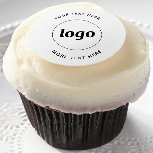 Simple Logo With Text Business Promotional Edible Frosting Rounds