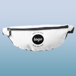 Simple Logo With Text Business Promotional Fanny Pack<br><div class="desc">Add your own logo and choice of text to this design.  Remove the top or lower text if you prefer.  Minimalist and professional to enhance your brand. Logo will clip to a circle shape.  Other versions are available.</div>