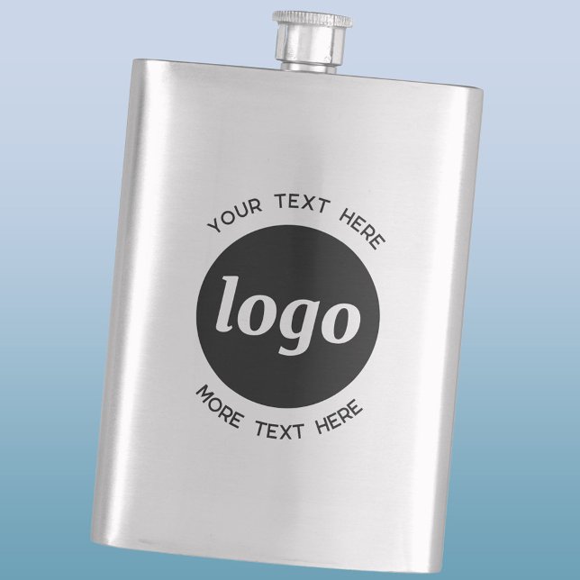 Simple Logo With Text Business Promotional Flask (Simple logo with text business branding promotional flask)