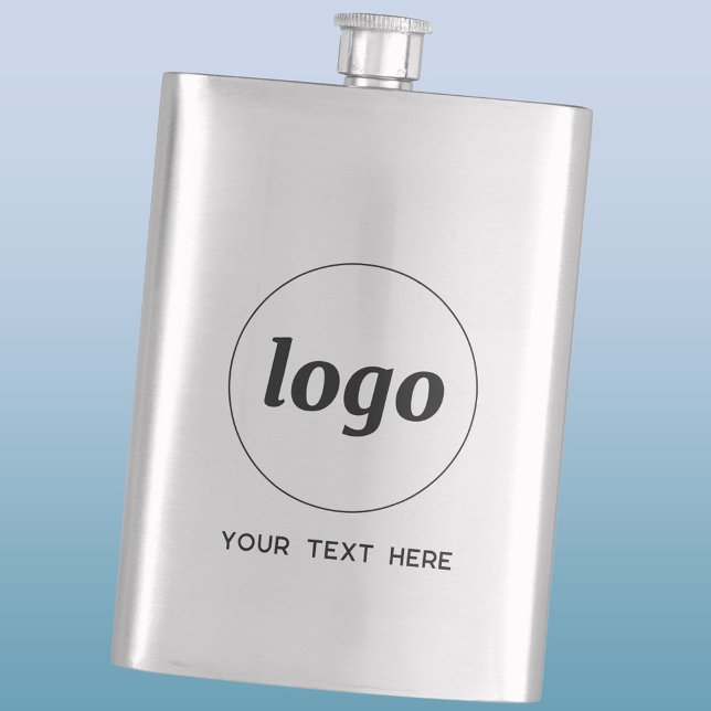Simple Logo With Text Business Promotional Flask (Simple logo with text business branding promotional flask)